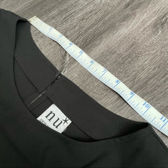 Nu New York Black Mini Cocktail Drop Shoulder Dress (L) - Picture 6 of 9